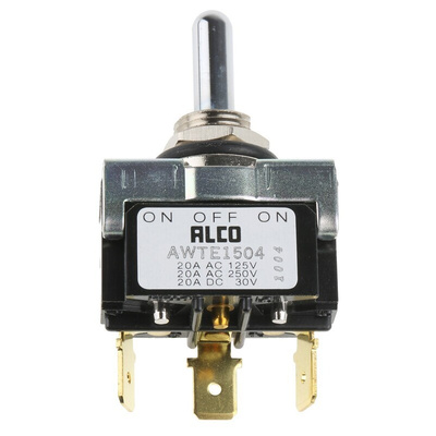 TE Connectivity Toggle Switch, Panel Mount, On-Off-On, SPDT, Tab Terminal