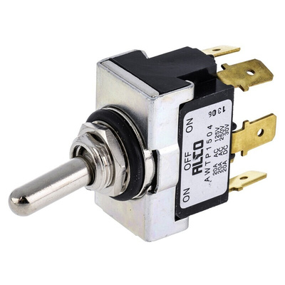 TE Connectivity Toggle Switch, Panel Mount, On-Off-On, DPDT, Tab Terminal