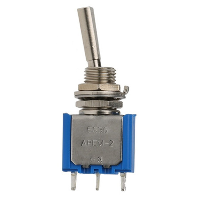 APEM Toggle Switch, Panel Mount, On-On, SPDT, Solder Terminal