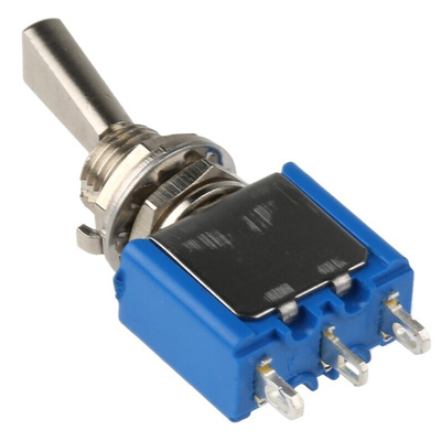 APEM Toggle Switch, Panel Mount, On-On, SPDT, Solder Terminal