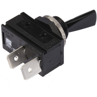 Arcolectric (Bulgin) Ltd Toggle Switch, Panel Mount, On-Off, SPST, Tab Terminal