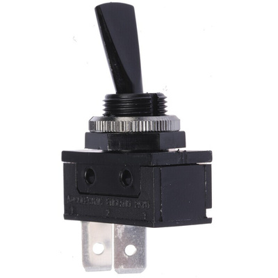 Arcolectric (Bulgin) Ltd Toggle Switch, Panel Mount, On-Off, SPST, Tab Terminal