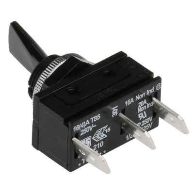 Arcolectric (Bulgin) Ltd Toggle Switch, Panel Mount, On-Off, SPDT, Tab Terminal