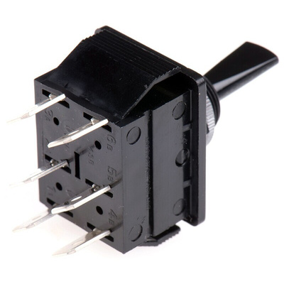 Arcolectric (Bulgin) Ltd Toggle Switch, Panel Mount, On-Off, DPDT, Tab Terminal