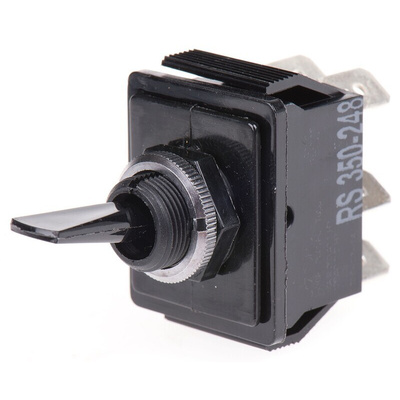 Arcolectric (Bulgin) Ltd Toggle Switch, Panel Mount, On-Off, DPDT, Tab Terminal