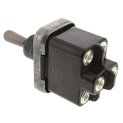 Otto Toggle Switch, Panel Mount, On-Off-On, DPDT, Screw Terminal