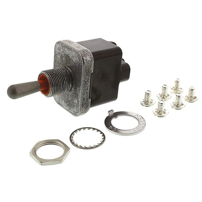 Otto Toggle Switch, Panel Mount, On-Off-On, DPDT, Screw Terminal