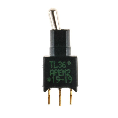 APEM Toggle Switch, PCB Mount, On-On, SPDT, Through Hole Terminal