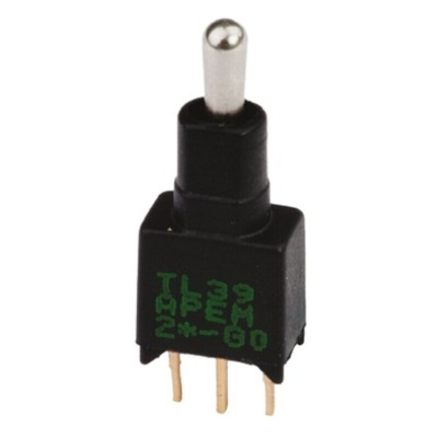 APEM Toggle Switch, PCB Mount, On-Off-On, SPDT, Through Hole Terminal