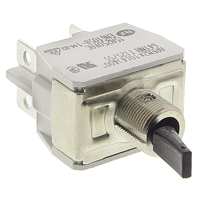 APEM Toggle Switch, Panel Mount, (On)-Off, 2RT, Tab Terminal
