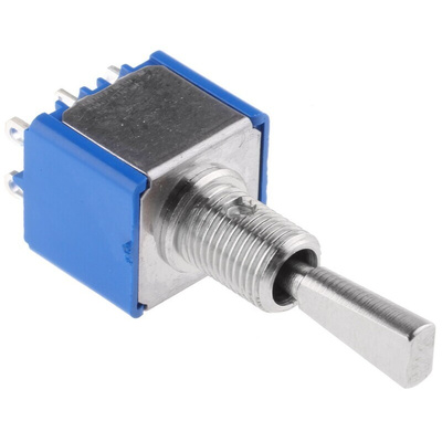 APEM Toggle Switch, Panel Mount, On-Off-(On), DPST, Solder Terminal