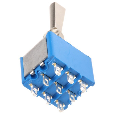 APEM Toggle Switch, Panel Mount, On-On, 3PDT, Solder Terminal