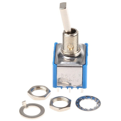 APEM Toggle Switch, Panel Mount, On-On, 3PDT, Solder Terminal