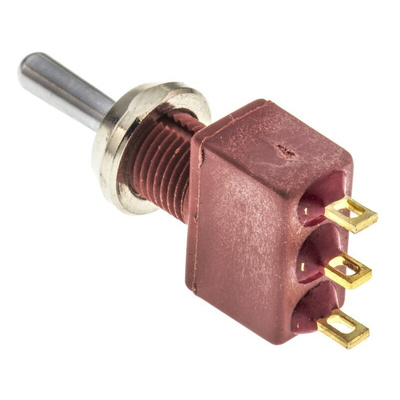 C & K Toggle Switch, Panel Mount, On-Off-On, SPDT, Solder Terminal