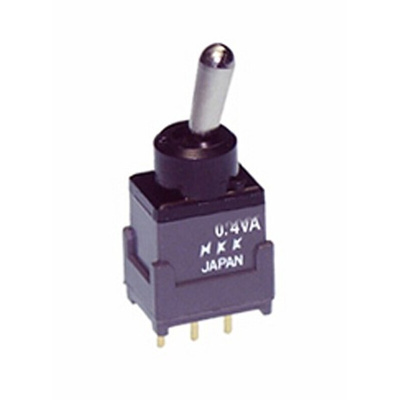 NKK Switches Toggle Switch, PCB Mount, On-Off-(On), SPDT, Through Hole Terminal, 28V ac/dc