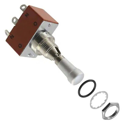 NKK Switches Toggle Switch, Panel Mount, On-On, DPDT, Solder Terminal, 30 V dc, 250V ac
