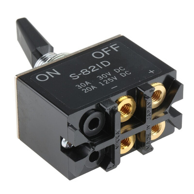 NKK Switches Toggle Switch, Panel Mount, On-Off, DPST, Screw Terminal, 30 V dc, 125V ac