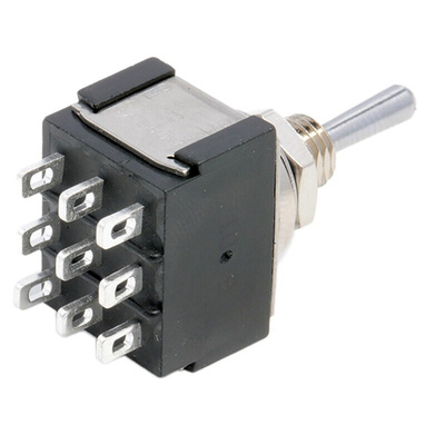 KNITTER-SWITCH Toggle Switch, Panel Mount, On-Off-On, 3PDT, Solder Terminal, 30 V dc, 125V ac