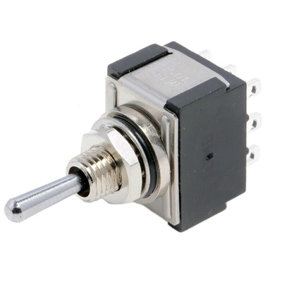 KNITTER-SWITCH Toggle Switch, Panel Mount, On-Off-On, 3PDT, Solder Terminal, 30 V dc, 125V ac