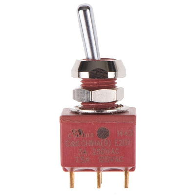 C & K Toggle Switch, Panel Mount, On-On, DPDT, Solder Terminal