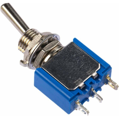 APEM Toggle Switch, Panel Mount, On-On, SPST, Solder Terminal