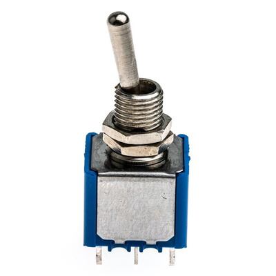 APEM Toggle Switch, Panel Mount, On-On, DPST, Solder Terminal
