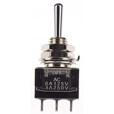 KNITTER-SWITCH Toggle Switch, Panel Mount, On-Off-(On), SPDT, Solder Terminal