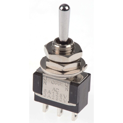 KNITTER-SWITCH Toggle Switch, Panel Mount, On-Off-(On), SPDT, Solder Terminal
