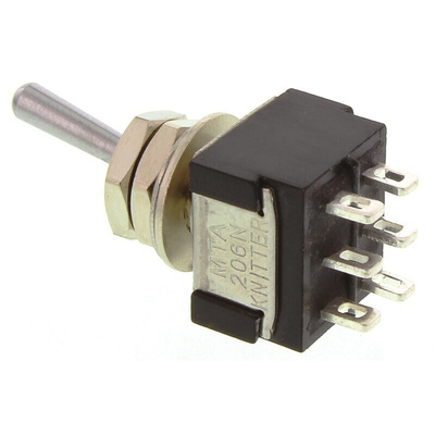 KNITTER-SWITCH Toggle Switch, Panel Mount, On-On, DPDT, Solder Terminal
