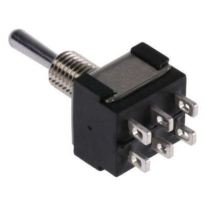 KNITTER-SWITCH Toggle Switch, Panel Mount, On-Off-On, DPDT, Solder Terminal