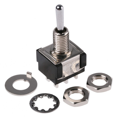 KNITTER-SWITCH Toggle Switch, Panel Mount, On-Off-(On), DPDT, Solder Terminal