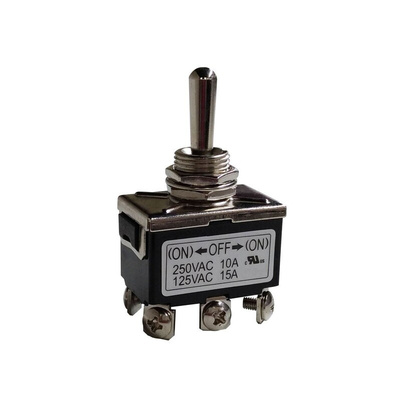 RS PRO Toggle Switch, PCB Mount, (On)-Off-(On), DPDT, Screw Terminal