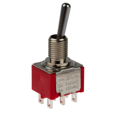 RS PRO Toggle Switch, Panel Mount, On-None-On, DPDT, Solder Lug Terminal