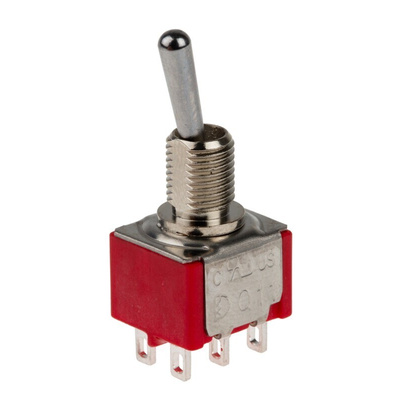 RS PRO Toggle Switch, Panel Mount, On-None-On, DPDT, Solder Lug Terminal
