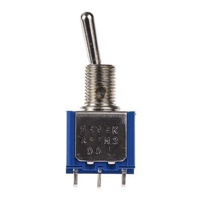 APEM Toggle Switch, Panel Mount, On-On, DPST, Solder Terminal