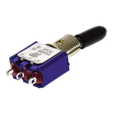 APEM Toggle Switch, Panel Mount, On-On, SPDT, Solder Terminal