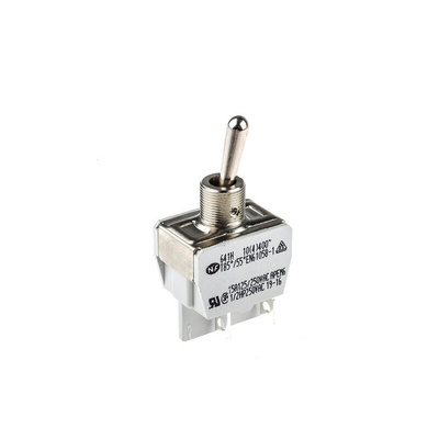 APEM Toggle Switch, Panel Mount, On-Off, DPST, Tab Terminal