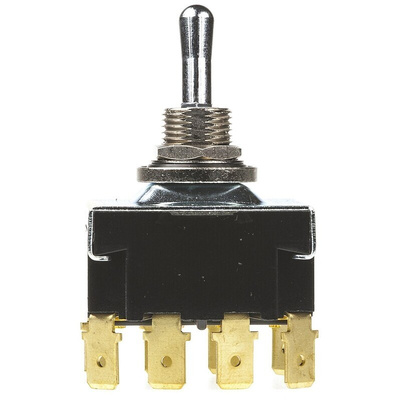 TE Connectivity Toggle Switch, Panel Mount, On-Off, 4PST, Tab Terminal