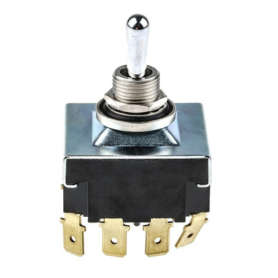 TE Connectivity Toggle Switch, Panel Mount, On-On, 4PDT, Tab Terminal