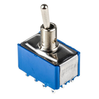 APEM Toggle Switch, Panel Mount, On-On, 4PDT, Solder Terminal