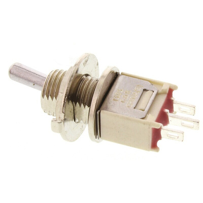 C & K Toggle Switch, Panel Mount, On-On, SPDT, Solder Terminal
