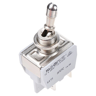 APEM Toggle Switch, Panel Mount, On-Off, DPST, Tab Terminal