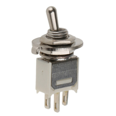 APEM Toggle Switch, Panel Mount, On-On, SPST, Solder Terminal
