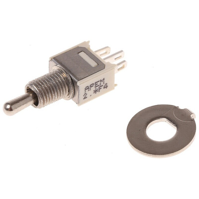 APEM Toggle Switch, Panel Mount, On-Off-On, SPST, Solder Terminal