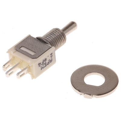 APEM Toggle Switch, Panel Mount, On-Off-On, SPST, Solder Terminal