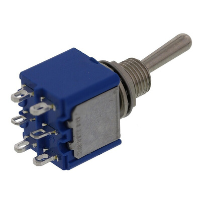APEM Toggle Switch, Panel Mount, On-(On), DPST, Solder Terminal