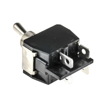 APEM Toggle Switch, Panel Mount, On-Off, DPST, Tab Terminal