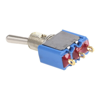 APEM Toggle Switch, Panel Mount, On-On, SPST, Solder Lug Terminal