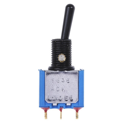 APEM Toggle Switch, Panel Mount, On-On, SPDT, Solder Lug Terminal, 30V dc