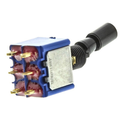 APEM Toggle Switch, Panel Mount, On-On, DPDT, Solder Lug Terminal, 30V dc